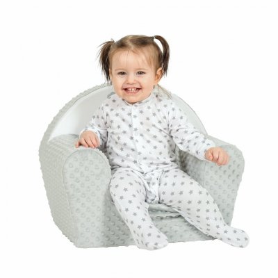 Detské kreslo z Minky New Baby Líška sivé