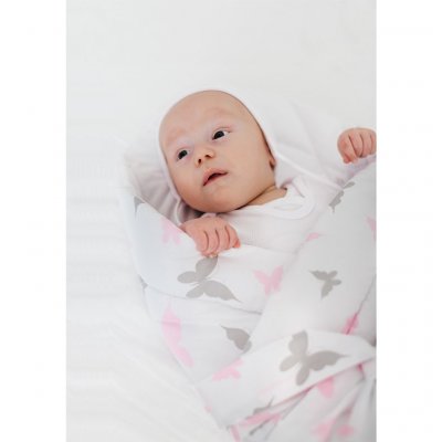 Detská zavinovačka New Baby biela motýle