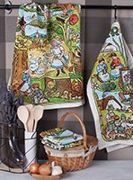 Kuchynské utierky Jar a Leto Josef Lada