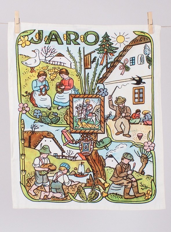 Kuchynské utierky Jar a Leto Josef Lada