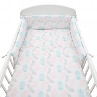 3-dielne posteľné obliečky New Baby 90/120 cm Pierka ružové