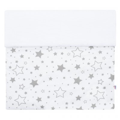 Detská deka s výplňou New Baby Vafle biela hviezdičky 80x102 cm