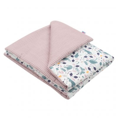 Detská deka s výplňou New Baby Vafle fialová králičky 80x102 cm