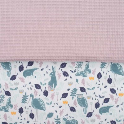 Detská deka s výplňou New Baby Vafle fialová králičky 80x102 cm