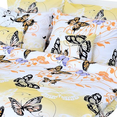Bavlnené posteľné návliečky Motýľ žltý