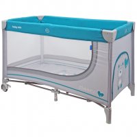 Detská cestovná postieľka Baby Mix Medvedík sivá