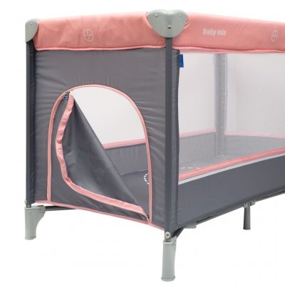 Detská cestovná postieľka Baby Mix Medvedík sivá