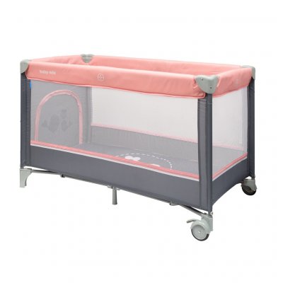 Detská cestovná postieľka Baby Mix Medvedík sivá