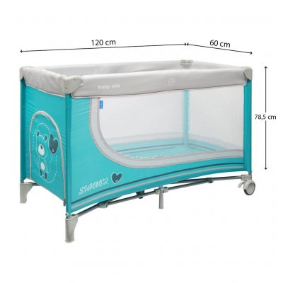 Detská cestovná postieľka Baby Mix Medvedík modrý