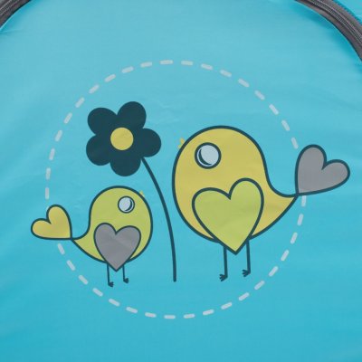 Detská cestovná postieľka Baby Mix Vrabce svetlo modrá