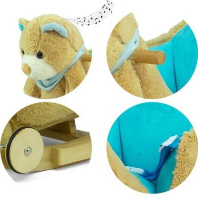 Hojdacia hračka s melódiou a kolieskami Milly Mally Polly Medvedík sivo-modrý