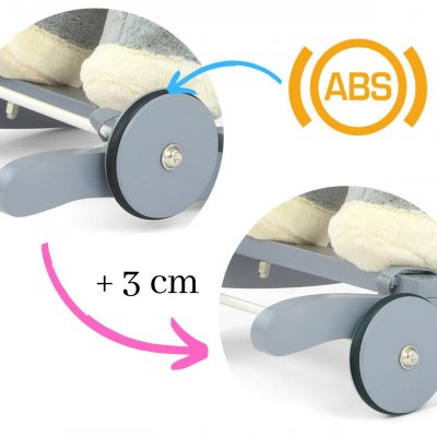 Hojdacia hračka s melódiou a kolieskami Milly Mally Polly Medvedík sivo-modrý