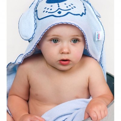 Detská froté osuška 80x80 psík modrá