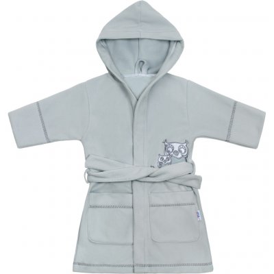 Detský župan New Baby Sovičky sivý