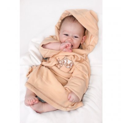 Detský župan New Baby Sovičky béžový