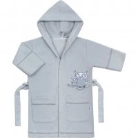 Detský župan New Baby Sovičky sivý