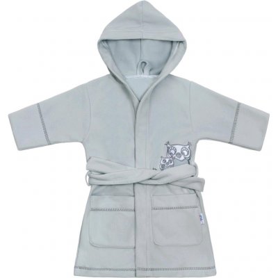 Detský župan New Baby Sovičky sivý
