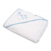 Detská froté osuška s výšivkou a kapuckou New Baby 100x100 biela žirafka