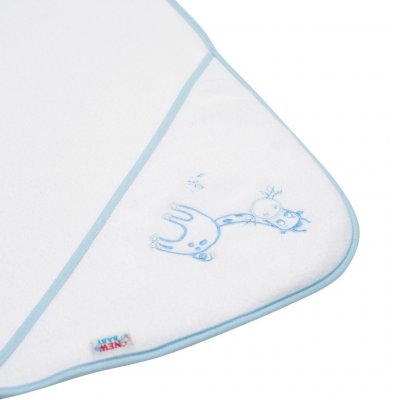 Detská froté osuška s výšivkou a kapuckou New Baby 100x100 biela žirafka