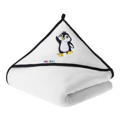 Detská osuška 100x100 Akuku biela s tučniakom
