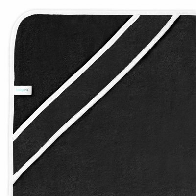 Detská bambusová osuška s kapucňou  BabyOno čierna 85x85 cm