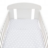 2-dielne posteľné obliečky New Baby 90/120 cm sivé Hviezdičky biele
