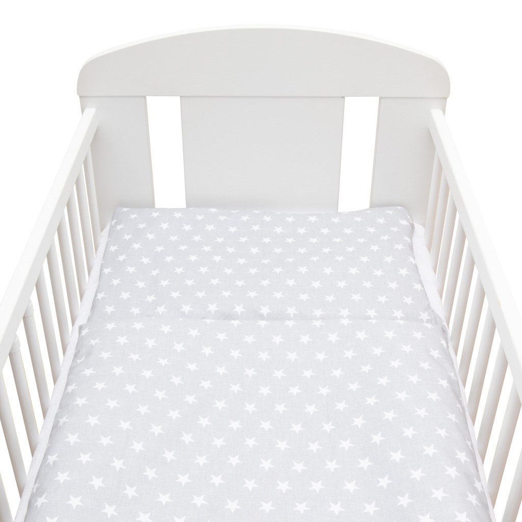2-dielne posteľné obliečky New Baby 90/120 cm sivé Hviezdičky biele