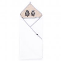 Detská bavlnená osuška Womar 80x80 lístky béžová