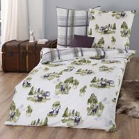 Flanelové vianočné posteľné návliečky Deer Season Khaki