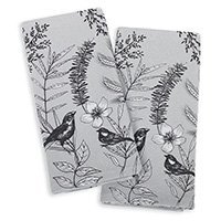 Kuchynská utierka froté Jarná lúka šedá