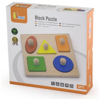 Detské vkladacie puzzle pečiatky Viga Tvary