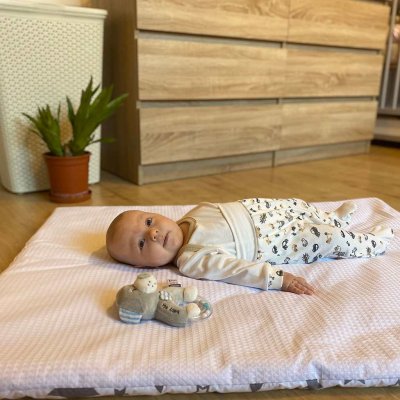 Detská deka s výplňou New Baby Vafle biela hviezdičky 80x102 cm