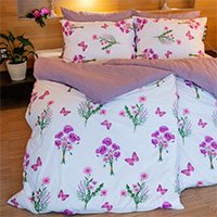 Bavlnené posteľné návliečky Jar fialová