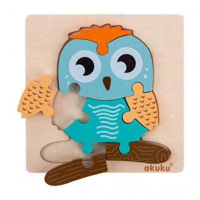 Detské vkladacie puzzle Akuku Sovička