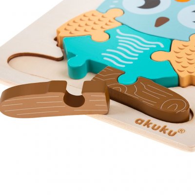 Detské vkladacie puzzle Akuku Sovička