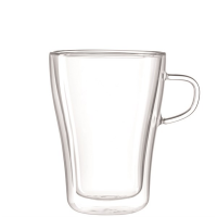 Hrnček s uchom DUO 350 ml V:12 cm zo skla v čírej farbe, ASA Selection