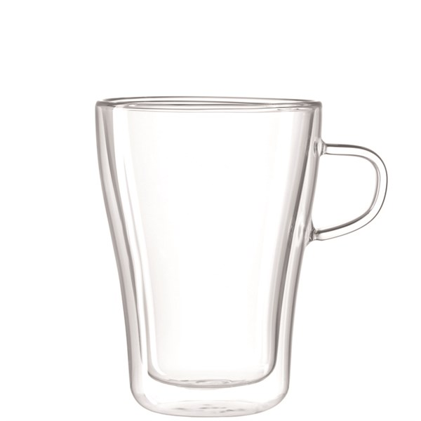 Hrnček s uchom DUO 350 ml V:12 cm zo skla v čírej farbe, ASA Selection