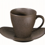 Hrnček s uchom CUBA MARONE s podšálkou 0.25L z keramiky v matnej tmavo hnedej farbe, ASA Selection