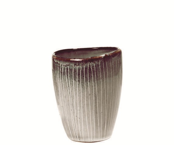 Pohár NORDIC SEA P:8 cm V:10 cm z kameniny v šedej farbe, Broste