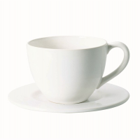 Šálka Cafe au lait GRANDE s podšálkou 500 ml z keramiky v lesklej bielej farbe, ASA Selection