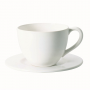 Šálka Cafe au lait GRANDE s podšálkou 500 ml z keramiky v lesklej bielej farbe, ASA Selection