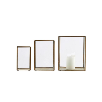 Lampáš PILLAR SET/3 ks mosadz , 10x10x18cm, 16x16x23cm, 21x21x27cm , House Doctor