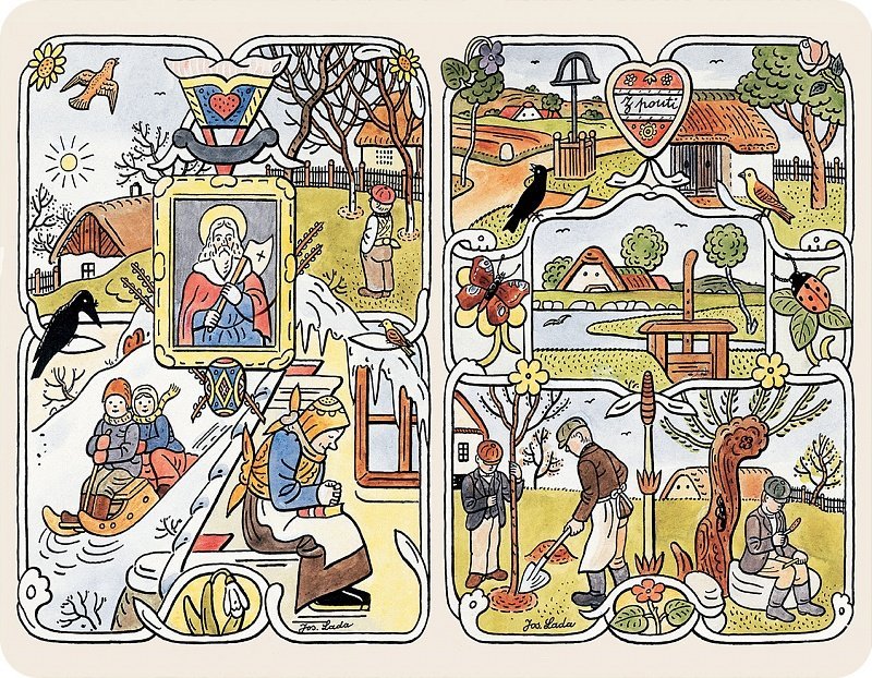 Prestieranie Štyri ročné obdobia Jar leto Josef Lada