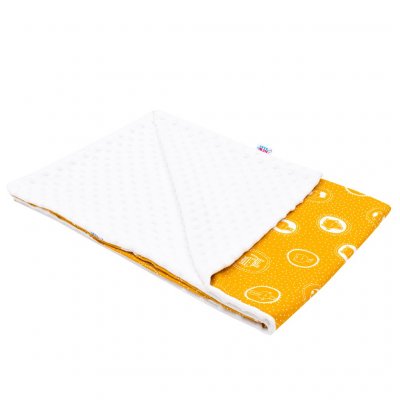 Detská deka z Minky New Baby Zvieratká horčicová 70x100 cm