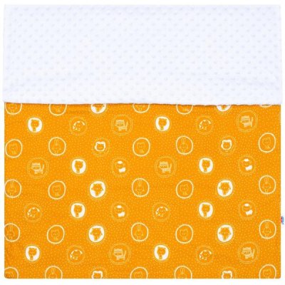 Detská deka z Minky New Baby Zvieratká horčicová 70x100 cm