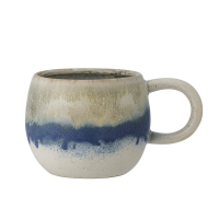 Kameninový hrnček Elia, krémovo modré a zelený odtieň , P.11xV.8,5 cm , Bloomingville