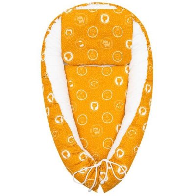 Luxusné hniezdočko s perinkou pre bábätko New Baby Zvieratká horčicové