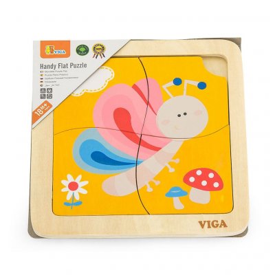 Drevené puzzle pre najmenších Viga 4 ks Motýlik