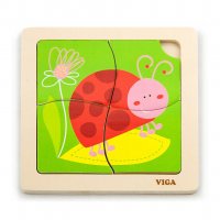 Drevené puzzle pre najmenších Viga 4 ks Lienka