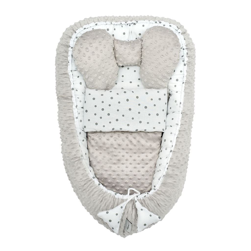 Hniezdočko s perinkou pre bábätko Minky Belisima dots grey